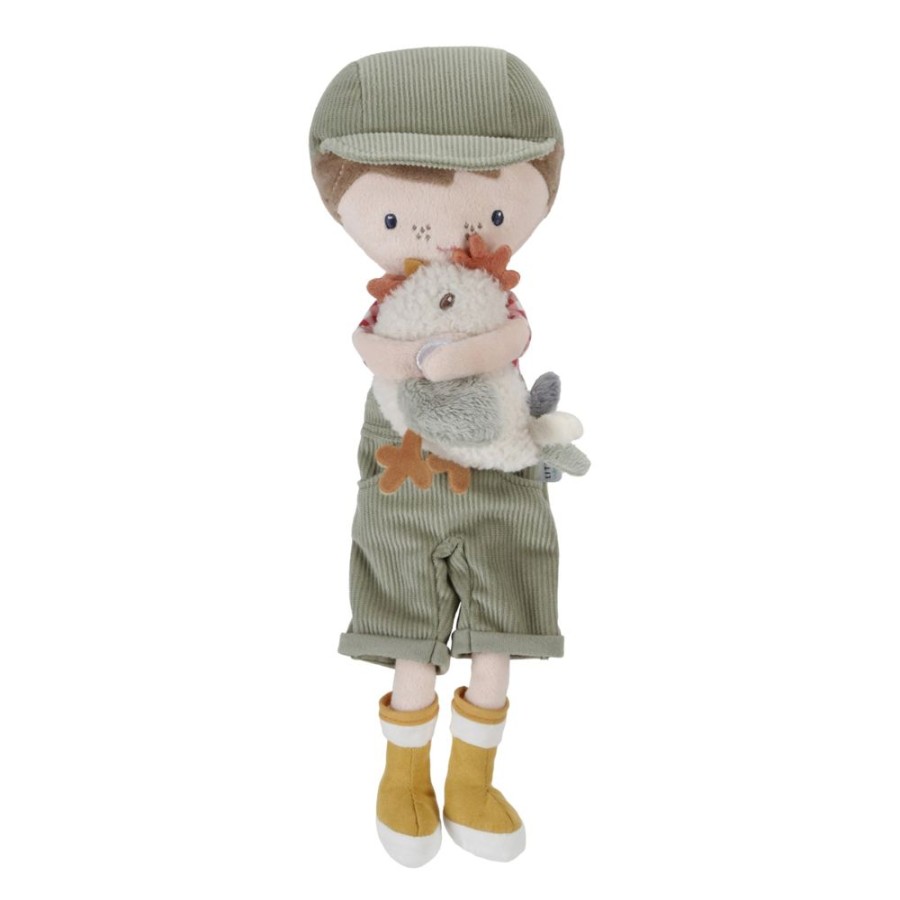 Play Time Little Dutch | Little Dutch Cuddle Doll - Farmer Jim With Chicken (35Cm)