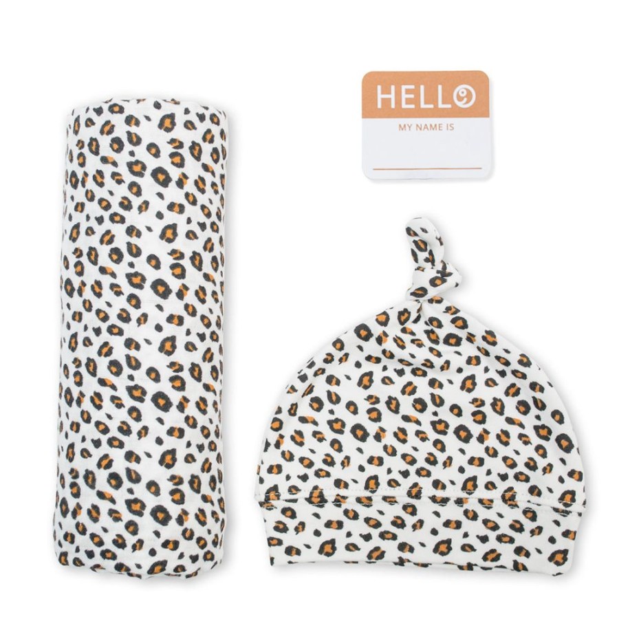 Bed Time Lulujo | Lulujo Bamboo Hat & Swaddle Blanket - Leopard