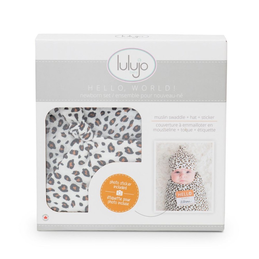 Bed Time Lulujo | Lulujo Bamboo Hat & Swaddle Blanket - Leopard