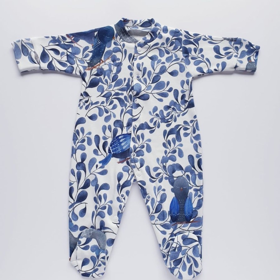 Accessories Cuddle Dreams | Cuddle Dreams Cotton Sleepsuit - Blue Birds (2 Sizes)