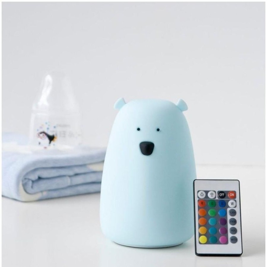 Bed Time Little Rabbit | Mr Bear Bedside Lamp (Colours) Blue