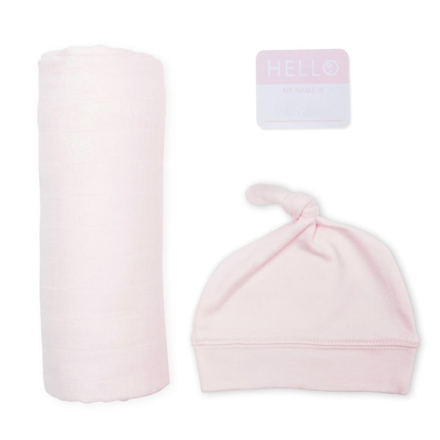 Bed Time Lulujo | Lulujo Bamboo Hat & Swaddle Blanket - Pink