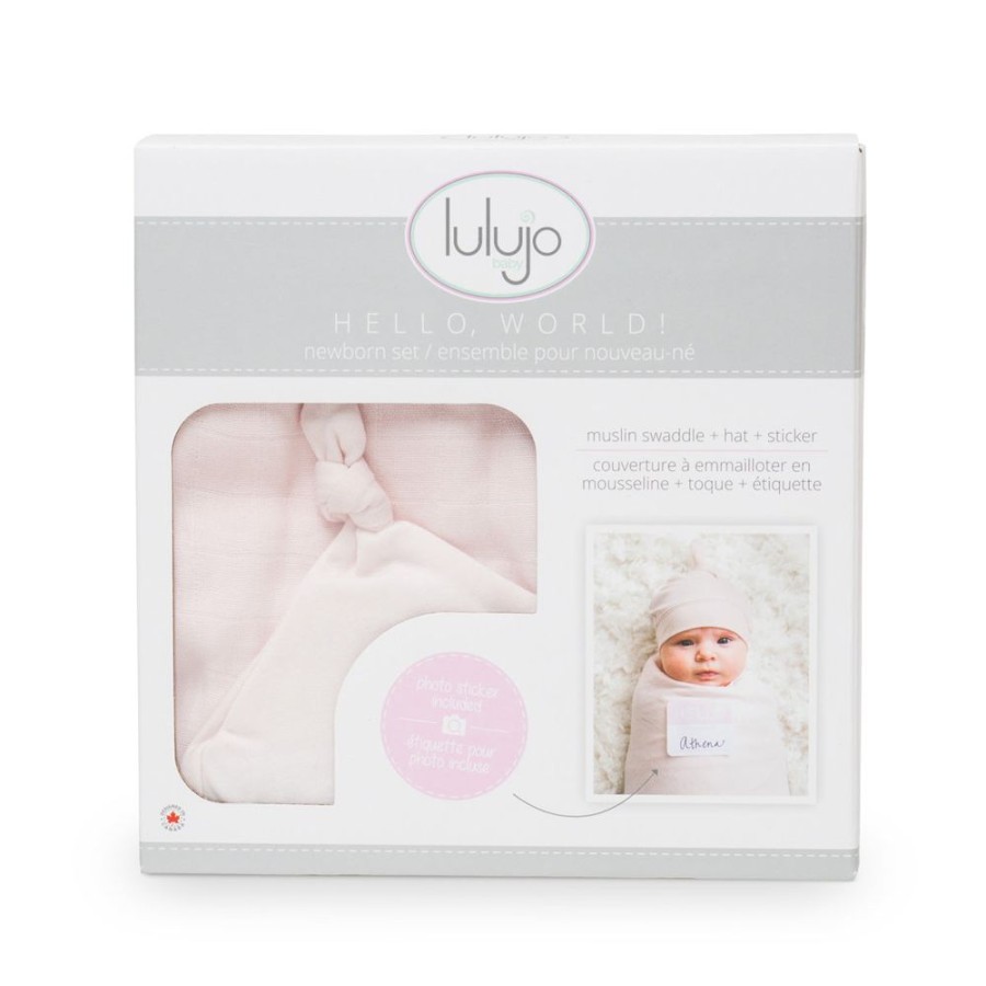 Bed Time Lulujo | Lulujo Bamboo Hat & Swaddle Blanket - Pink