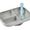 Feeding Beaba | Beaba Silicone Compartment Plate & Spoon - Grey