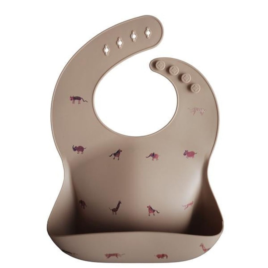 Feeding Mushie | Mushie Silicone Bib - Brown Safari