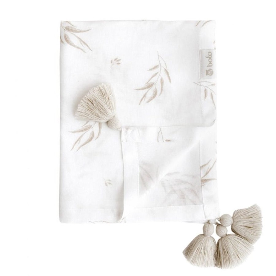 Bed Time Bolo | Bolo Bamboo Swaddle Blanket - Beige Leaves