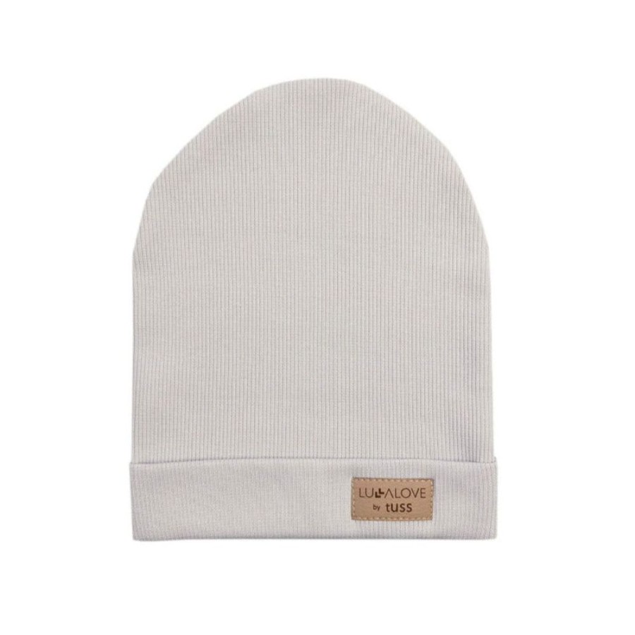 Accessories Lullalove | Lullalove Rib Knit Cotton Beanie - Grey (2 Sizes)