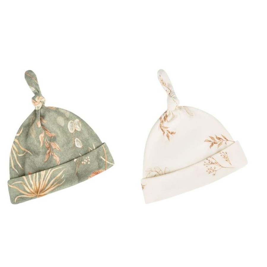 Accessories Sleepee | Baby Knotted Hats - Bohemian Green & Botanic (2 Pack)