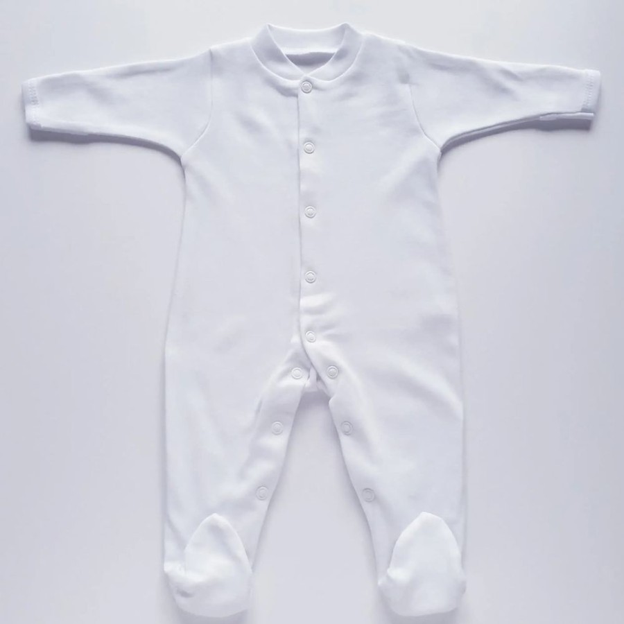 Accessories Cuddle Dreams | Cuddle Dreams Cotton Sleepsuit - White (2 Sizes)