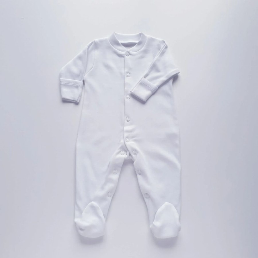 Accessories Cuddle Dreams | Cuddle Dreams Cotton Sleepsuit - White (2 Sizes)