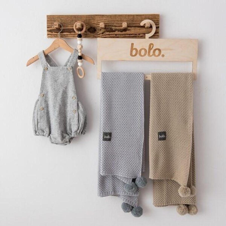 Bed Time Bolo | Bolo Pom Pom Blanket (2 Colours) Grey