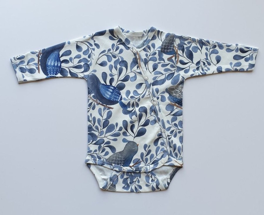 Accessories Cuddle Dreams | Long Sleeve Bodysuit - Blue Birds (2 Sizes)