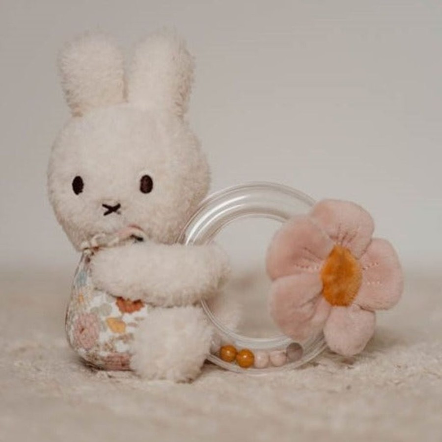 Play Time Little Dutch | Little Dutch X Miffy Rattle Ring - Vintage Flowers