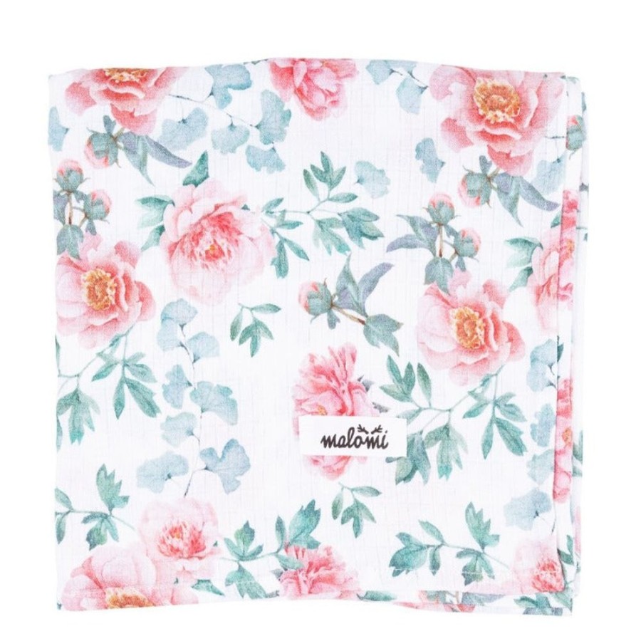 Bed Time Malomi | Malomi Extra Large Muslin Swaddle Blanket - Peony