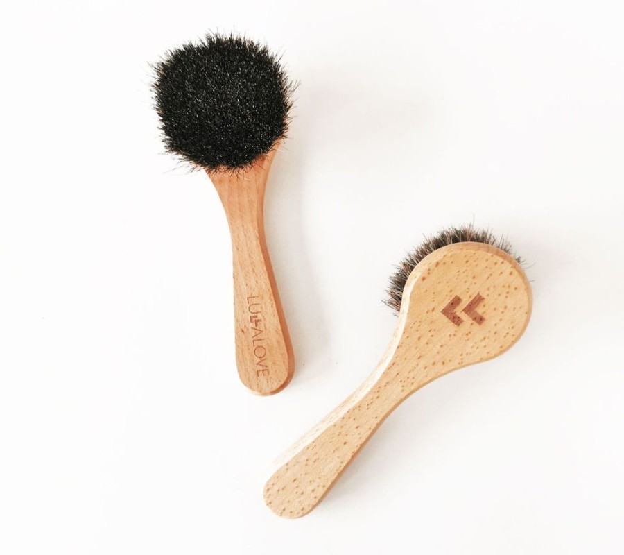 Accessories Lullalove Selfcare | Lullalove Professional Face And Neck Brush - Natural Bristle