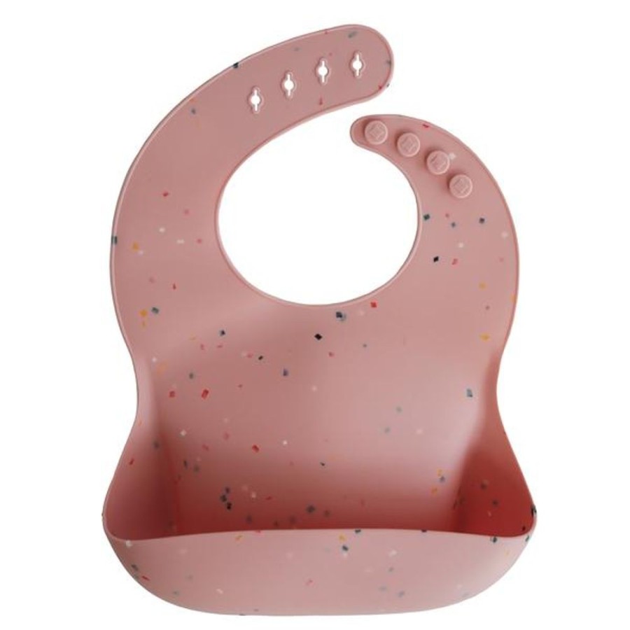 Feeding Mushie | Mushie Silicone Bib - Powder Pink Confetti