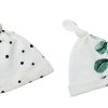 Accessories Sleepee | Baby Knotted Hats - Black Dots & Eucalyptus (2 Pack)