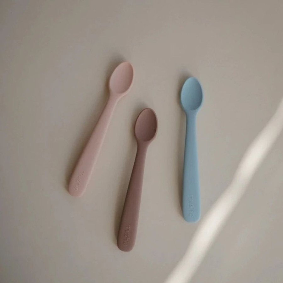 Feeding Mushie | Mushie Silicone Feeding Spoons 2-Pack (4 Colours)