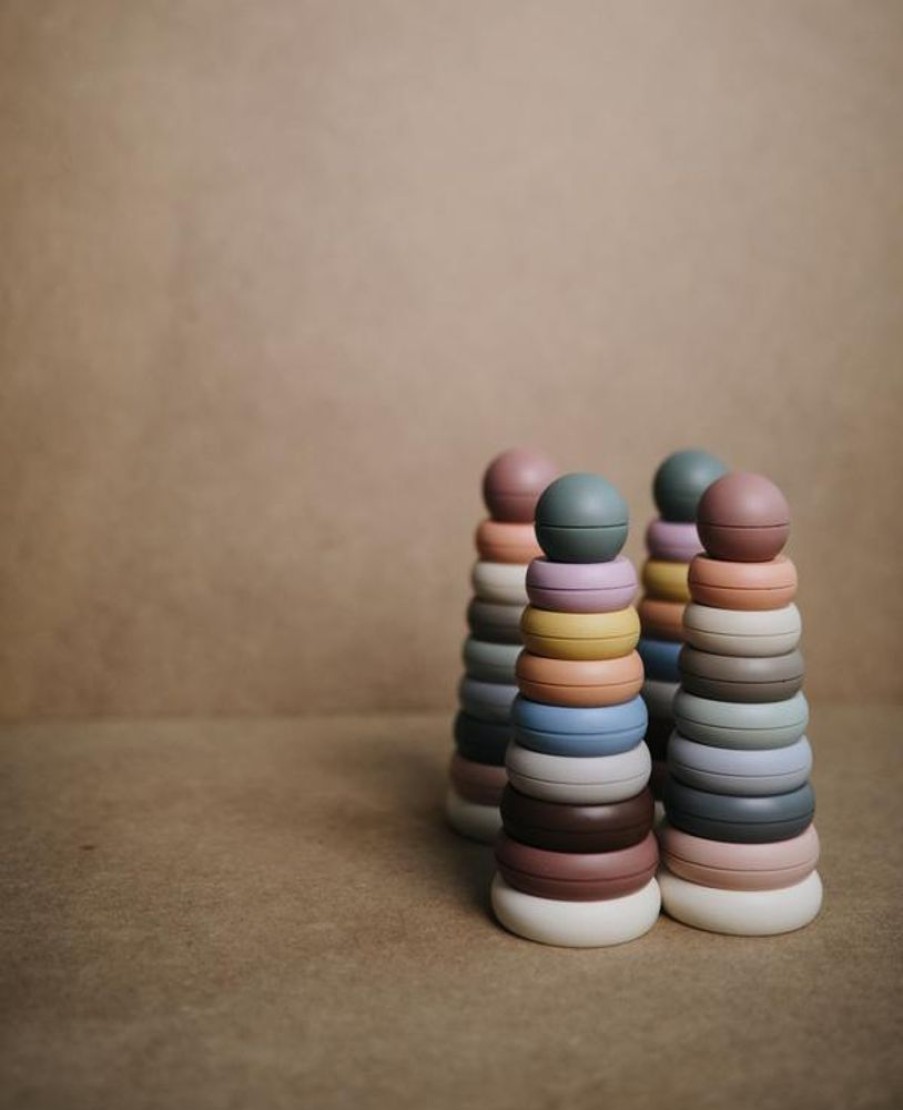 Play Time Mushie | Mushie Stacking Rings Toy - Rustic